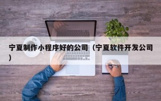 高唐宁夏制作小程序好的公司（宁夏软件开发公司）